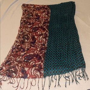 WINDHORSE Women’s Paisley & Geometric Scarf Tassels Fall Scarf Wrap